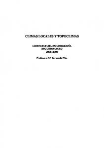 CLIMAS LOCALES Y TOPOCLIMAS