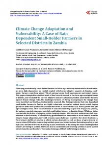 Climate Change Adaptation and Vulnerability - Scientific Research ...