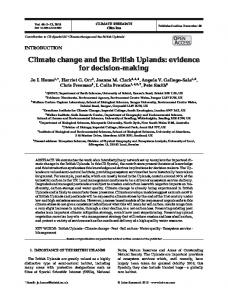 Climate change and the British Uplands: evidence for decision-making