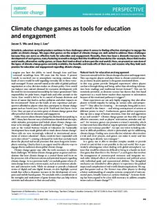 Climate change games as tools for education and ... - Joey Lee's