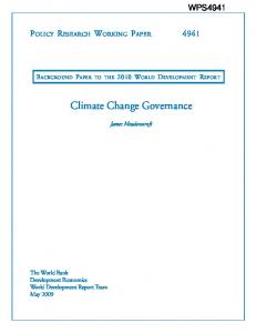 Climate Change Governance - CiteSeerX