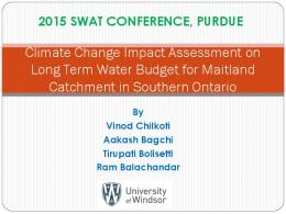 Climate Change Impact Assessment on Long Term Water Budget for ...