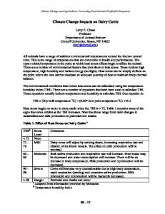 Climate Change Impacts on Dairy Cattle