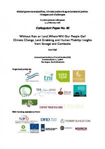 Climate Change, Land Grabbing, and Human Mobility - International ...