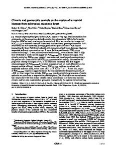 Climatic and geomorphic controls on the ... - Wiley Online Library