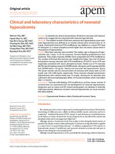 Clinical and laboratory characteristics of neonatal ... - ScienceCentral