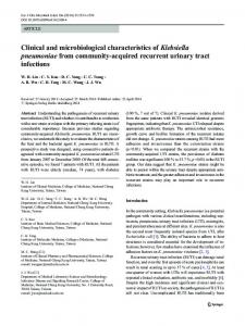 Clinical and microbiological characteristics of ...
