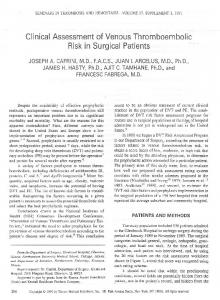 Clinical assessment of venous thromboembolic risk in surgical patients