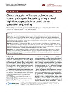 Clinical detection of human probiotics and human pathogenic bacteria ...