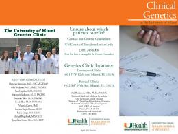 Clinical Genetics - University of Miami