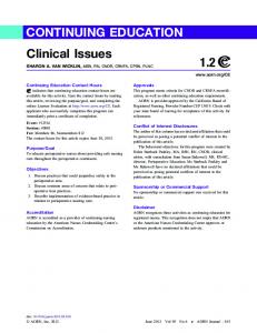 Clinical Issues - AORN Journal