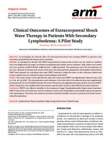 Clinical Outcomes of Extracorporeal Shock Wave Therapy in Patients ...