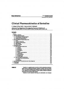 Clinical Pharmacokinetics of Sertraline