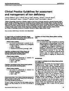 Clinical Practice Guidelines for assessment and management of iron ...