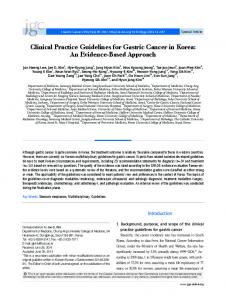 Clinical Practice Guidelines for Gastric Cancer in