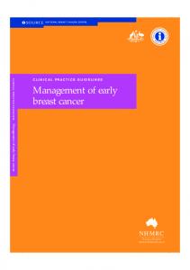 Clinical Practice Guidelines for the Management of Early Breast ...