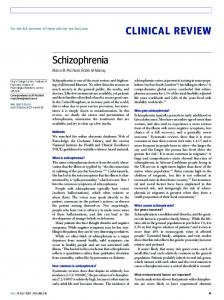 CLINICAL REVIEW Schizophrenia - The BMJ