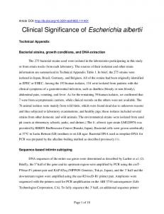 Clinical Significance of Escherichia albertii