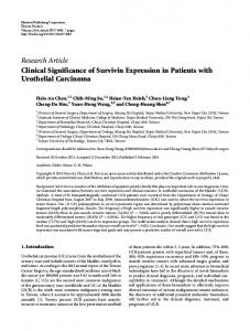 Clinical Significance of Survivin Expression in Patients with Urothelial ...