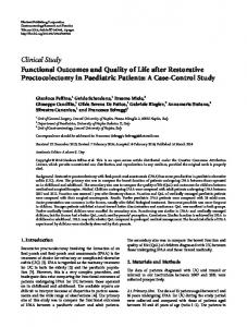 Clinical Study Functional Outcomes and Quality of Life after