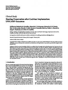 Clinical Study Hearing Preservation after Cochlear ...