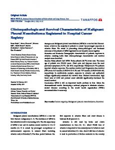 Clinicopathologic and Survival Characteristics of ... - Semantic Scholar