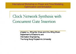 Clock Network Synthesis - UCSD CSE