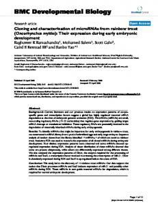 Cloning and characterization of microRNAs from rainbow trout ...