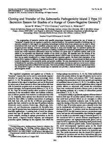 Cloning and Transfer of the Salmonella Pathogenicity Island 2 Type III ...