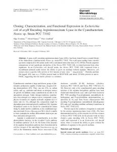 Cloning, Characterization, and Functional Expression ... - Springer Link