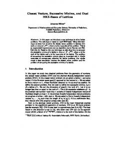 Closest vectors, Successive Minima, and Dual HKZ-Bases of Lattices