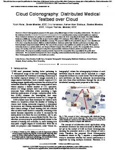 Cloud Colonography: Distributed Medical ... - IEEE Computer Society