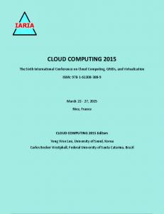 CLOUD COMPUTING 2015 Proceedings