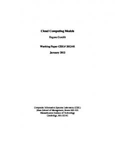 Cloud Computing Models - MIT