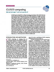 CLOUD computing