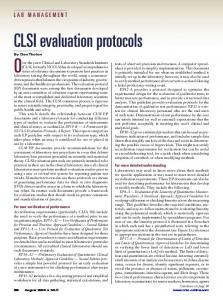 CLSI evaluation protocols