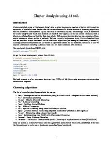 Cluster Analysis using diceR