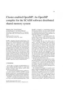 Cluster-enabled OpenMP: An OpenMP compiler for the ... - Hindawi