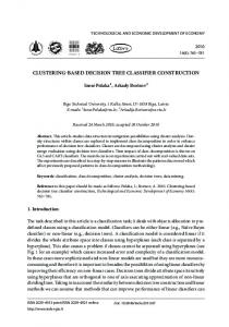 clustering-based decision tree classifier construction