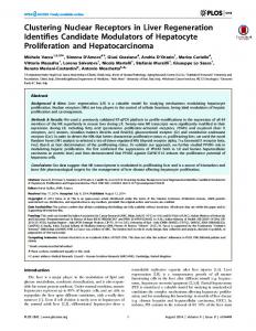 Clustering Nuclear Receptors in Liver Regeneration ... - CiteSeerX