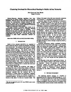 Clustering Overhead for Hierarchical Routing in ... - Semantic Scholar