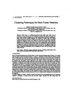 Clustering Techniques for Brain Tumor Detection