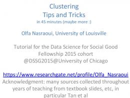 Clustering Tips and Tricks