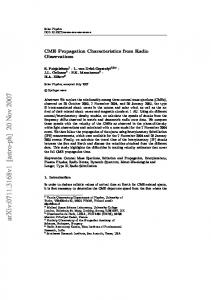 CME Propagation Characteristics from Radio Observations