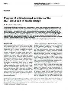 cMET axis in cancer therapy - Nature