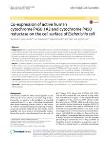 Co-expression of active human cytochrome P450 1A2 ... - Springer Link