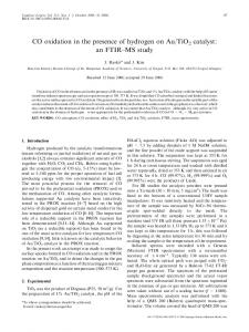 CO oxidation in the presence of hydrogen on Au/TiO2 catalyst: an ...