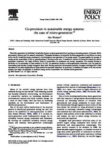 Co-provision in sustainable energy systems: the case of micro ...