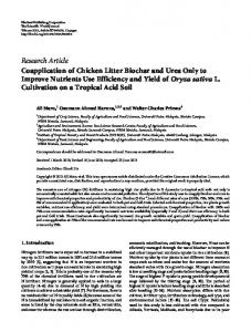 Coapplication of Chicken Litter Biochar and Urea Only to Improve ...