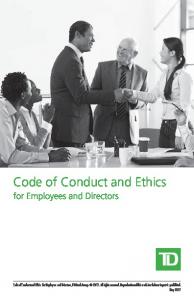 Code of Conduct and Ethics (PDF) - TD.com